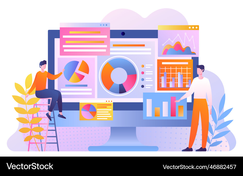 Data Analysis & Monitoring vector image