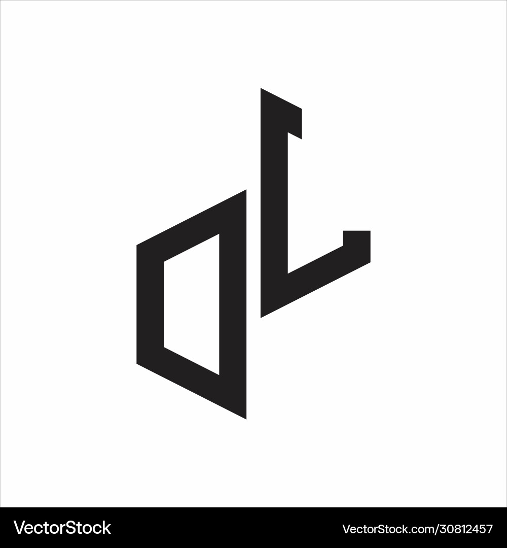 Dl initial letters logo monogram with up to down vector image