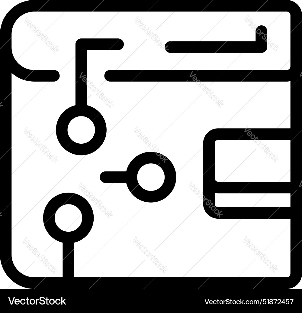Electronic circuit board showing microchip vector image