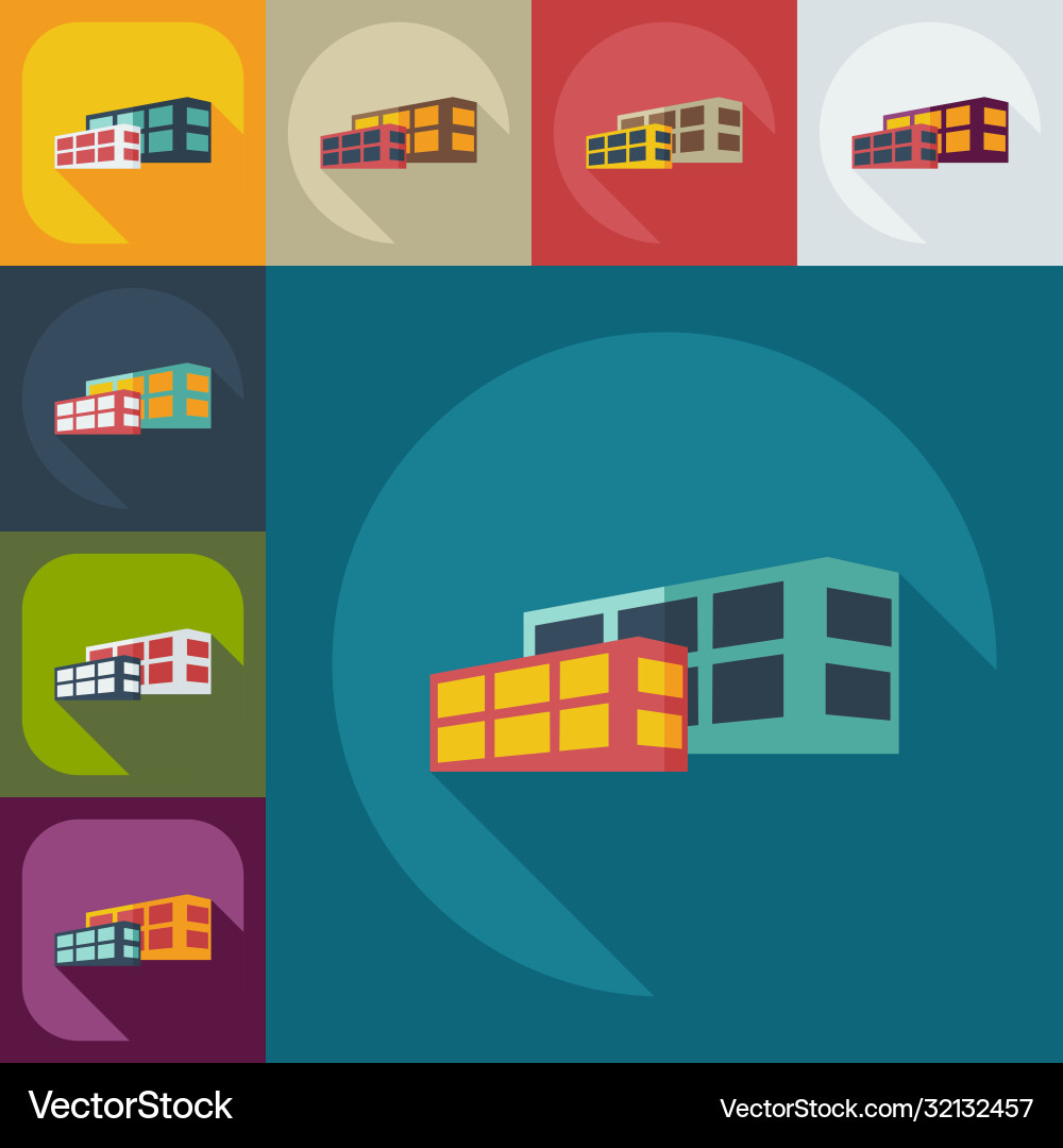 Flat concept set modern design with shadow Flat concept set modern design with shadow Vector Image