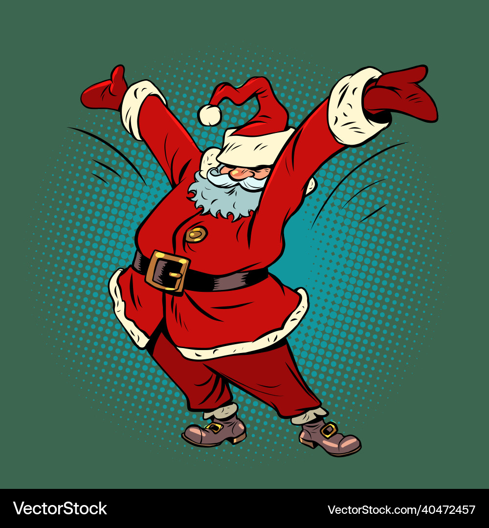 Funny santa clauss wird von einer fröhlichen Pose begrüßt Funny santa clauss wird von einer fröhlichen Pose begrüßt vektorbild