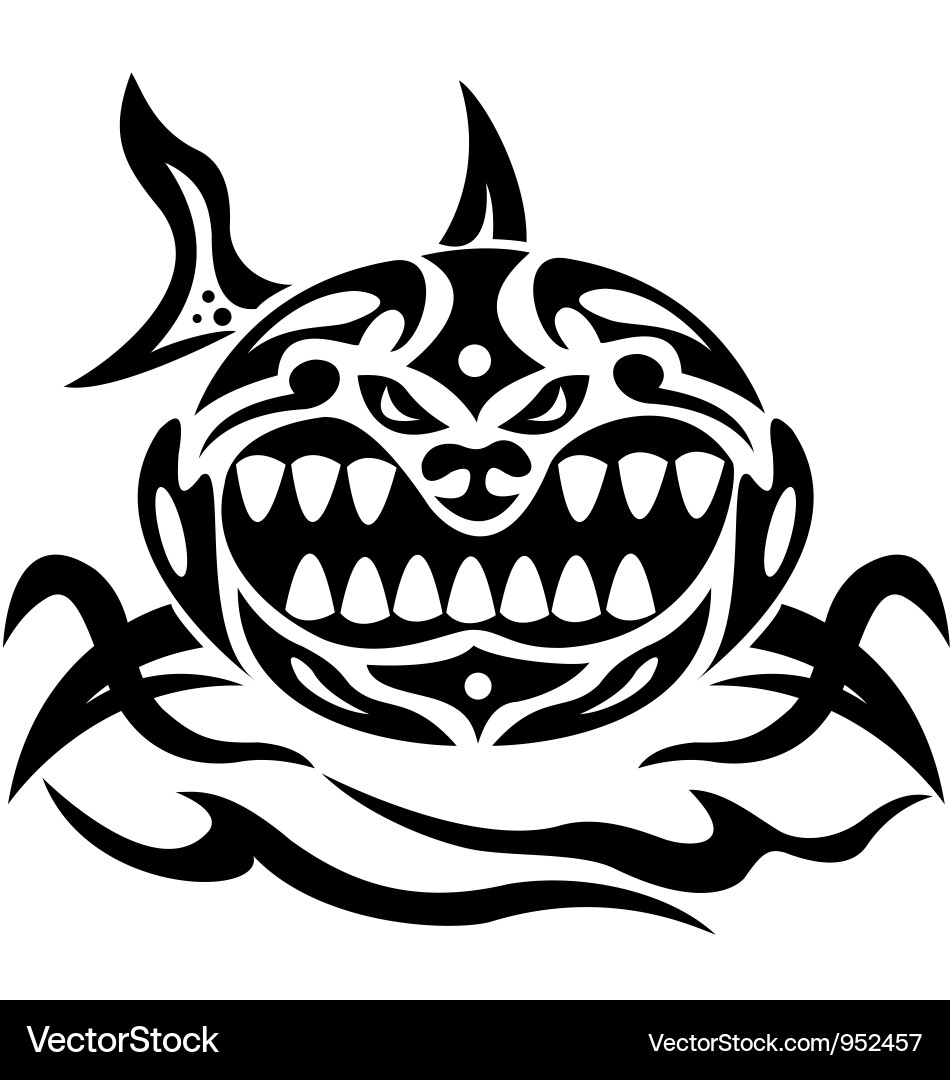 Furious Shark Head vector image