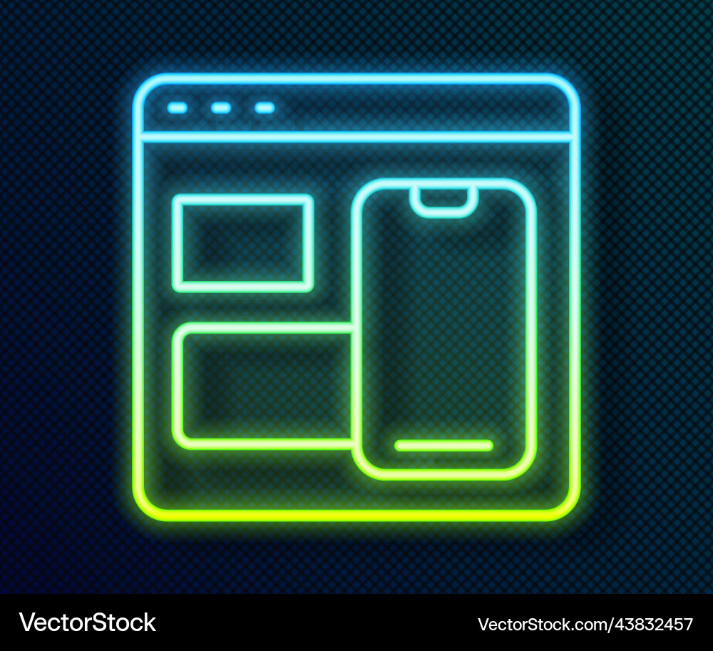 Glowing neon line software web developer Vector Image