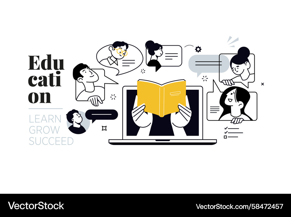 Online Learning Concepts Vector Image
