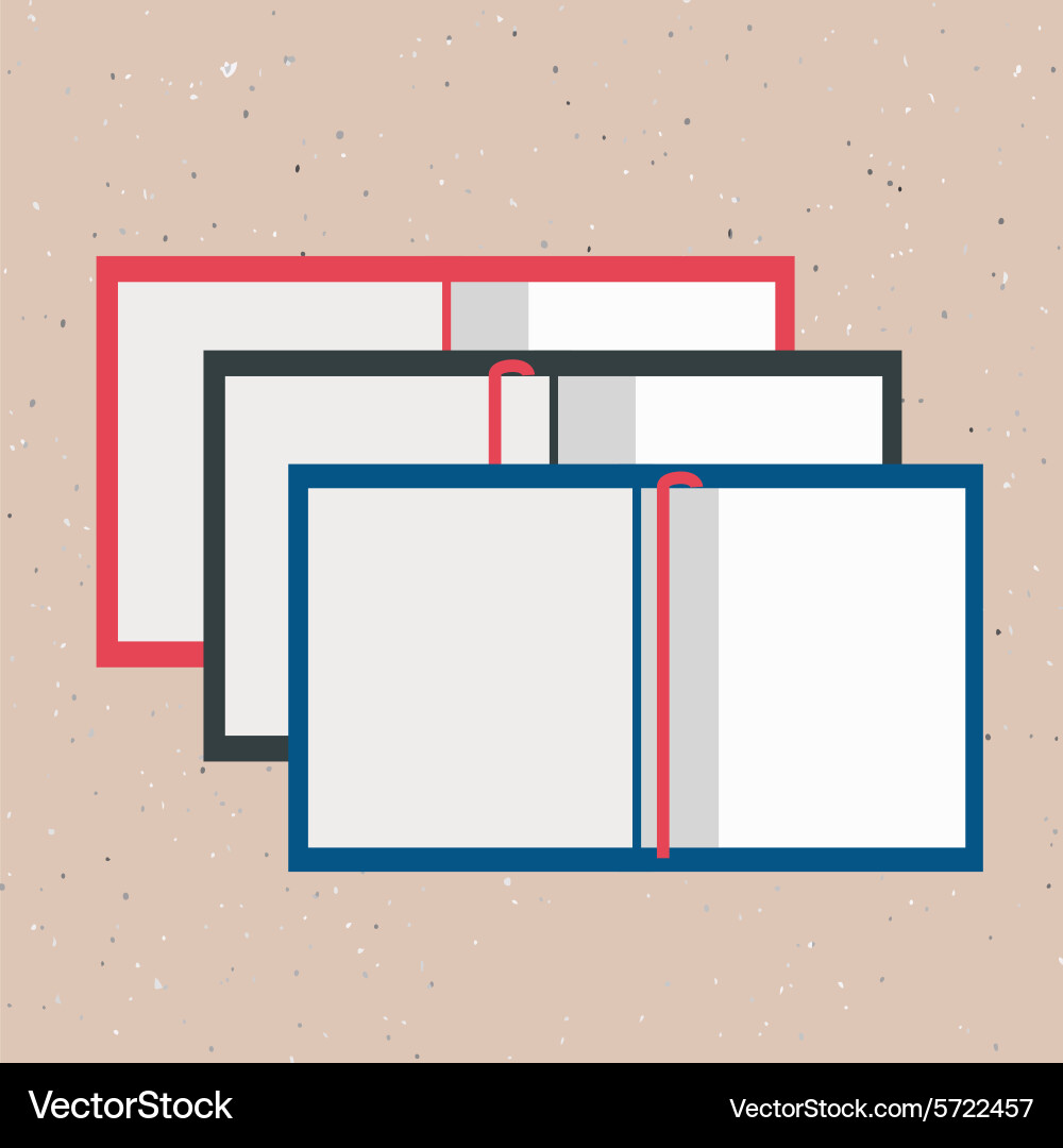 Opened books in flat design style on text Vector Image