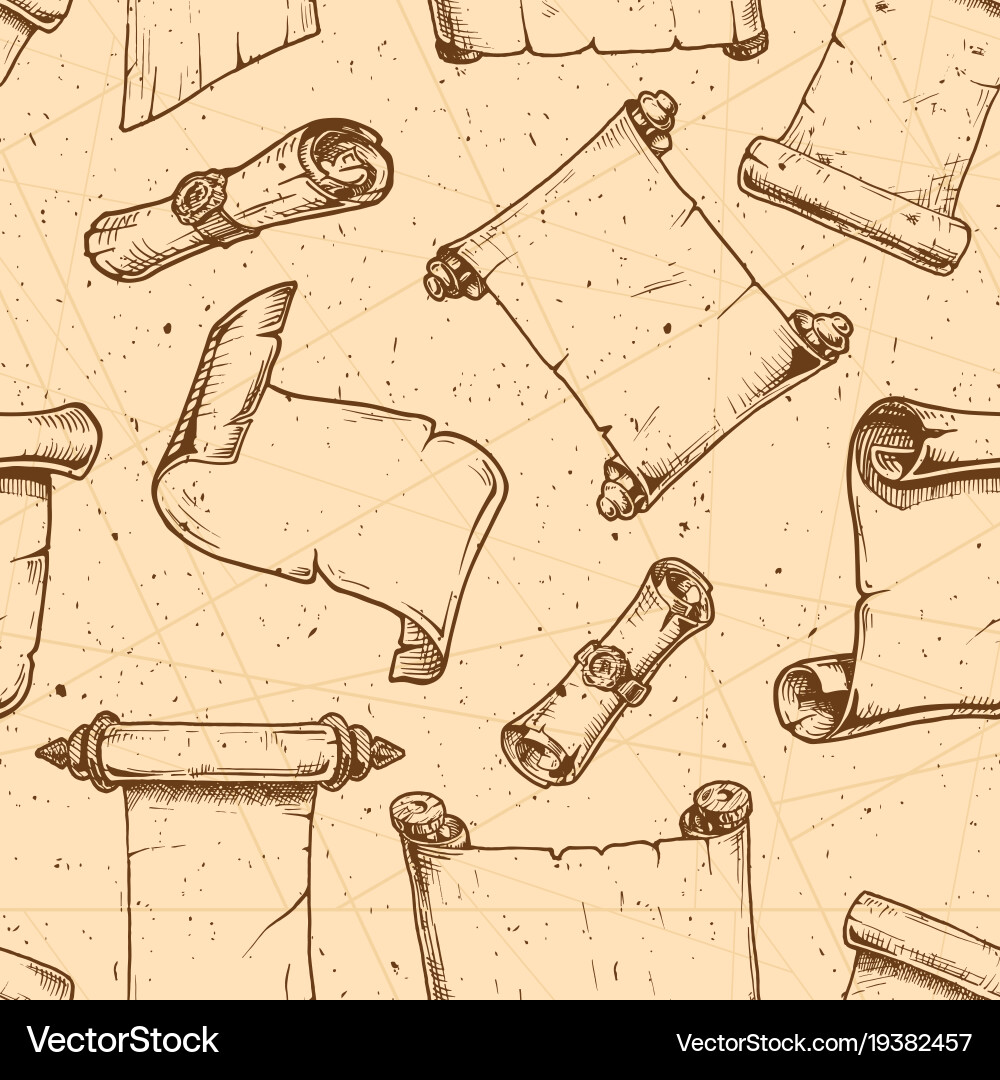 Pattern with old scroll vector image