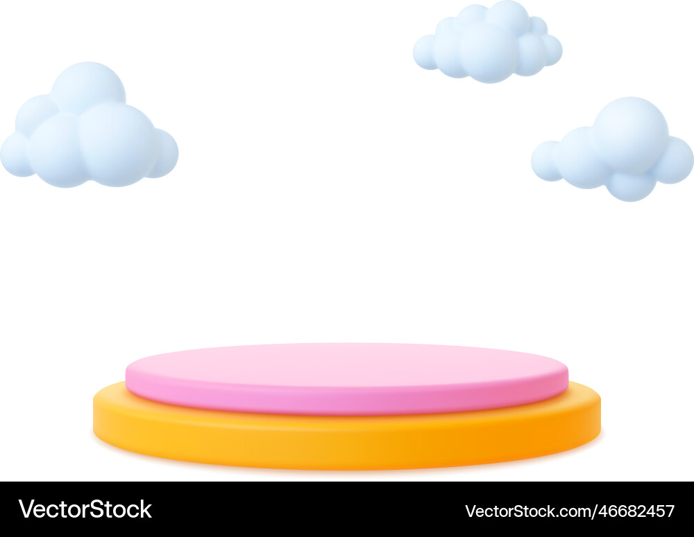 Presentation 3d podium with clouds isolated Presentation 3d podium with clouds isolated vector image