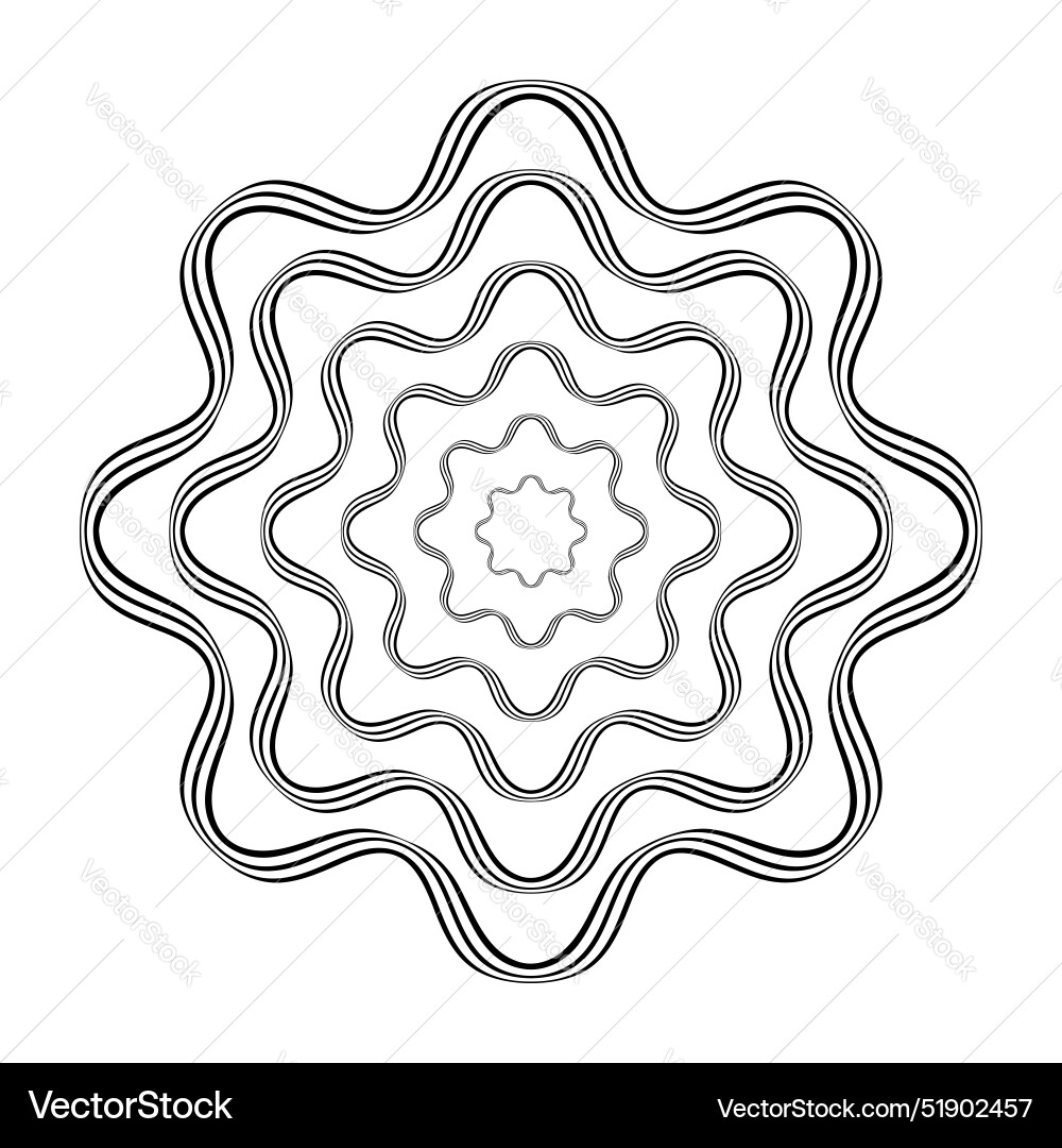 Radial wavy lines pattern vector image