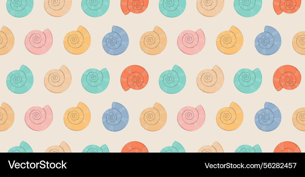 Sea shells seamless pattern Sea shells seamless pattern vector image