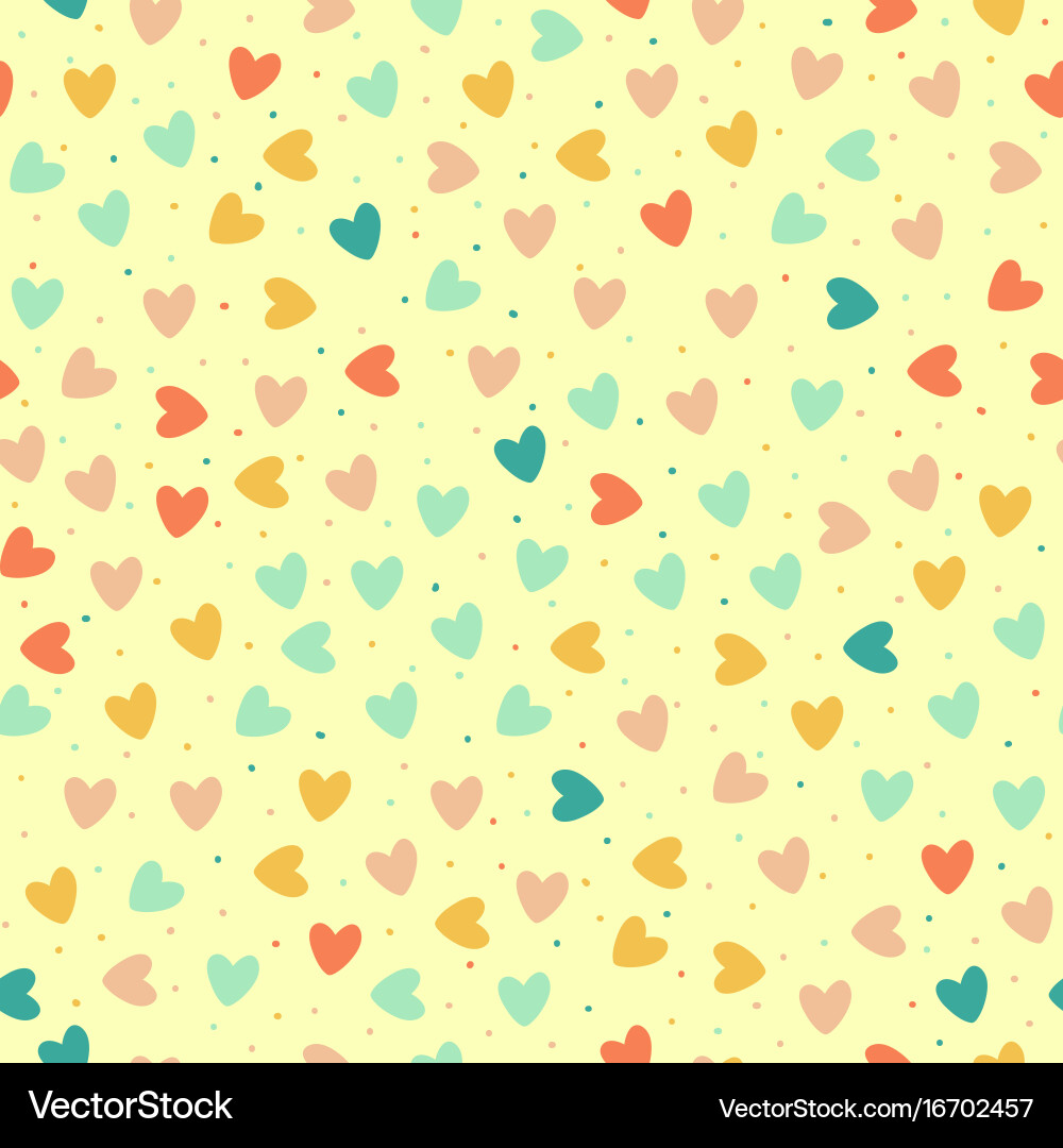 Seamless pattern with colorful hearts vector image
