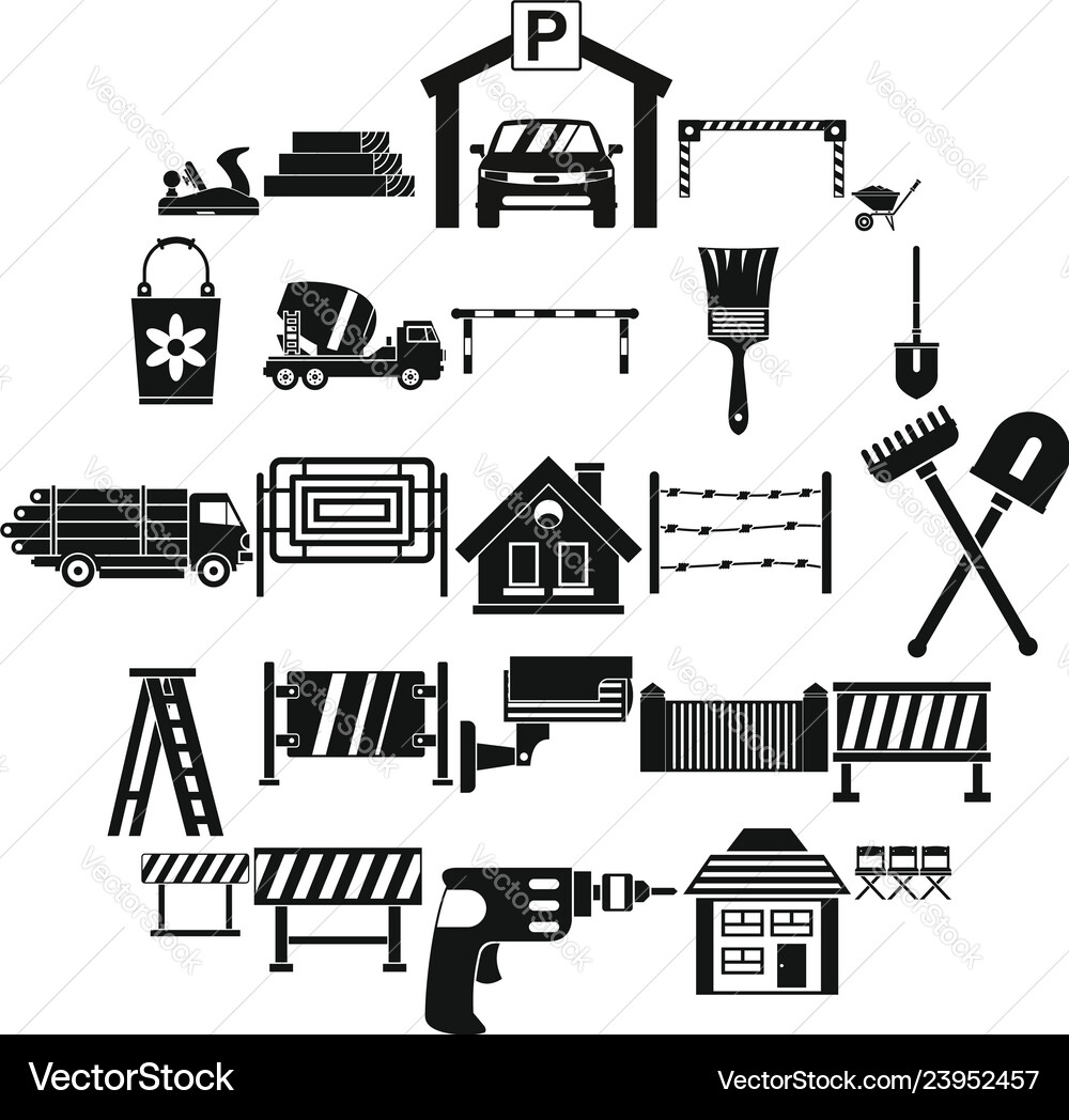 Security icons set simple style Security icons set simple style vector image