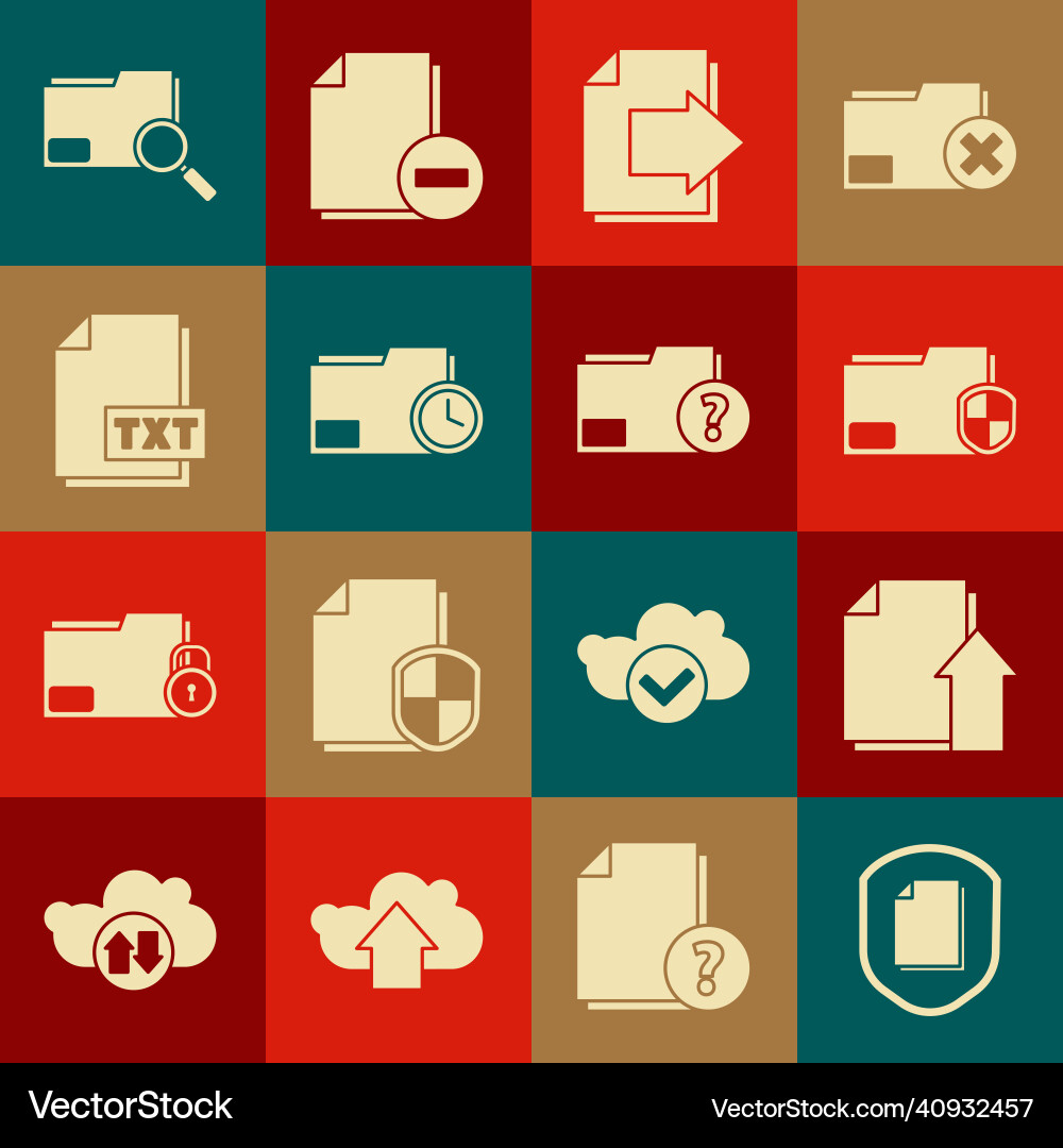 Set document protection concept upload file Set document protection concept upload file vector image