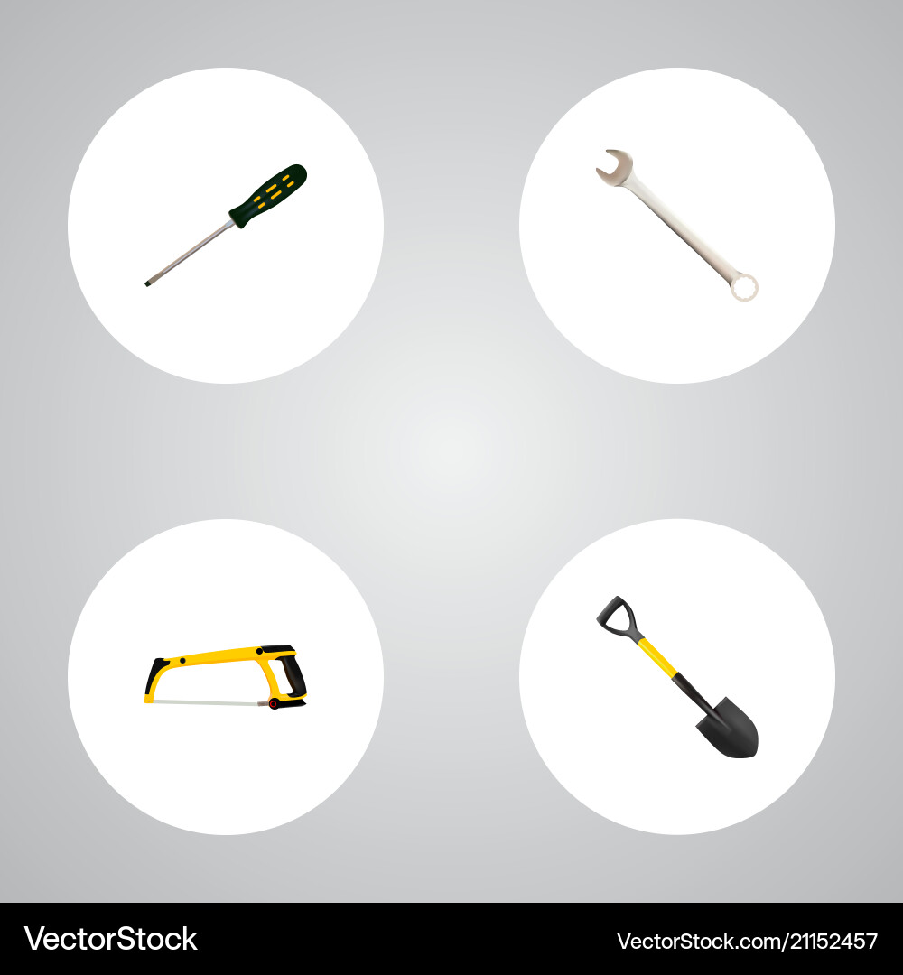 Set instruments realistic symbols Vector Image