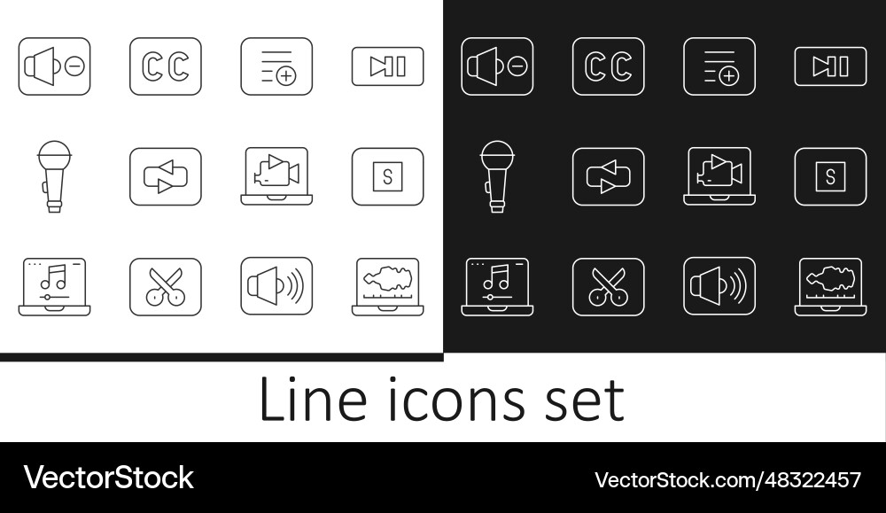 Set line sound or audio recorder stop media Set line sound or audio recorder stop media vector image