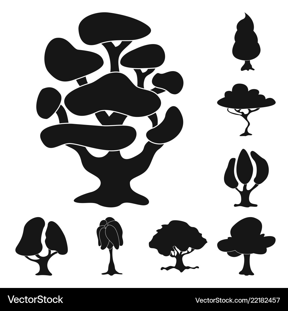 Tree and nature icon set Vector Image