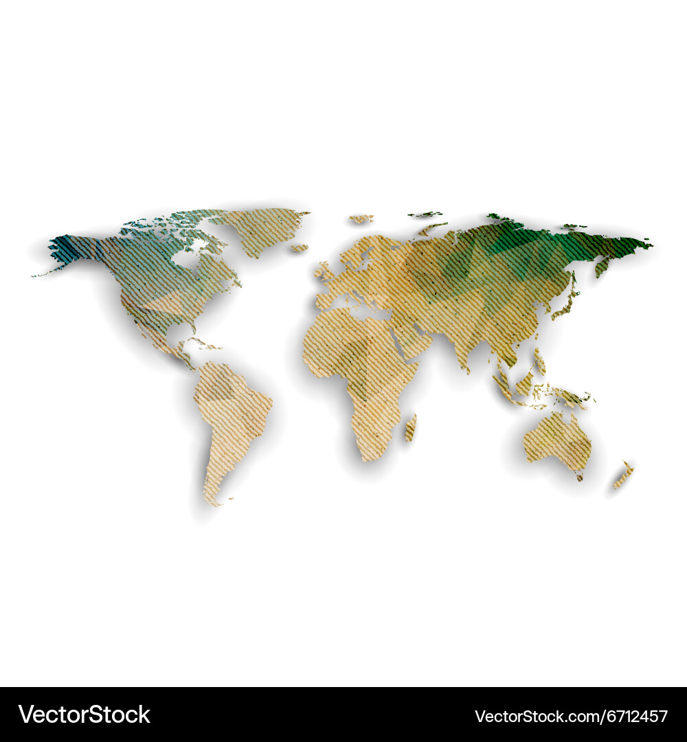 World map with shadow textured design vector image
