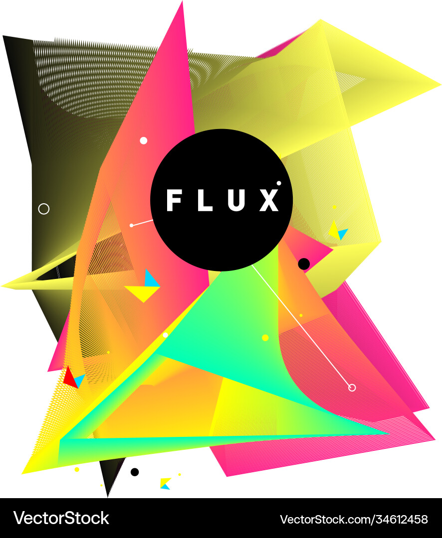 3d colorful wave background dynamic flux effect Vector Image