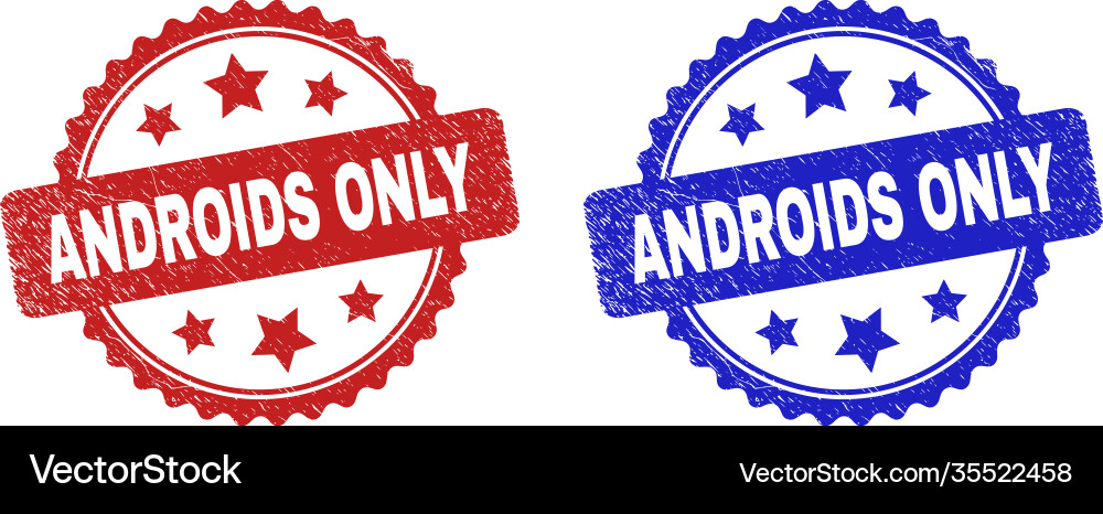 Androids only rosette stamps using unclean texture Androids only rosette stamps using unclean texture Vector Image