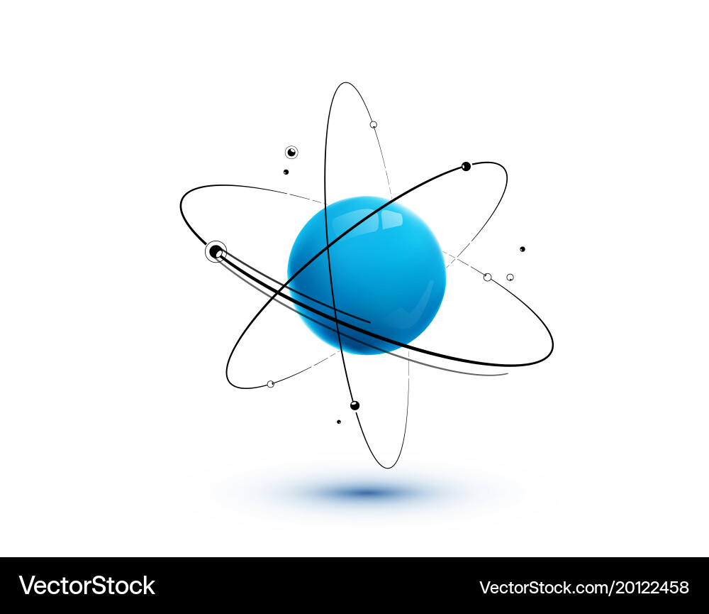 Atomic Model with Electron Orbits vector image