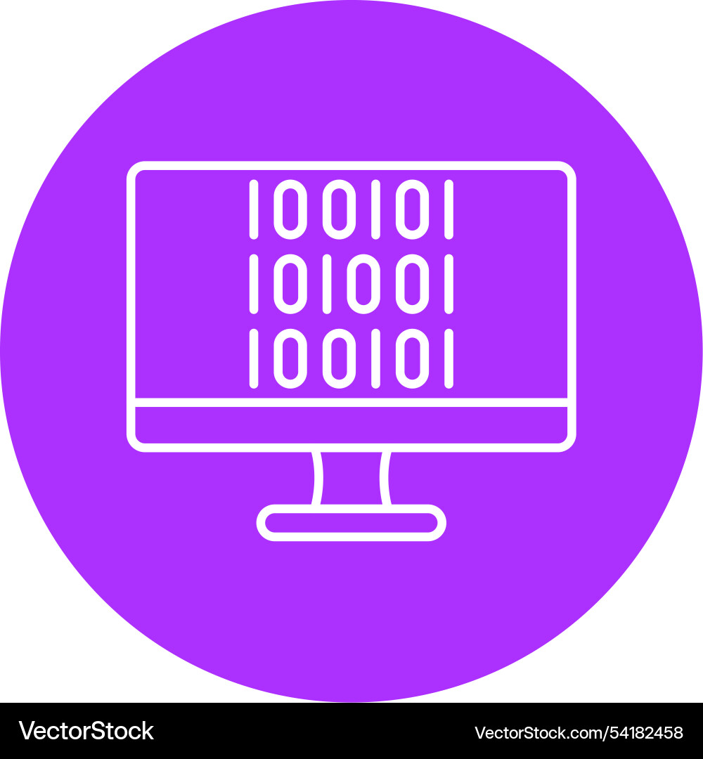 Binary code line circle icon vector image