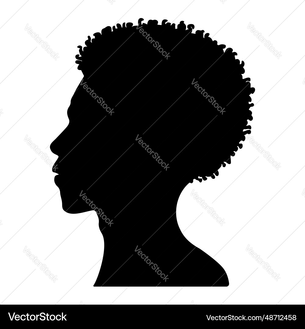 Black Man Head Silhouette - Profile – Royalty-Free Vector | VectorStock, image size:1000x1080