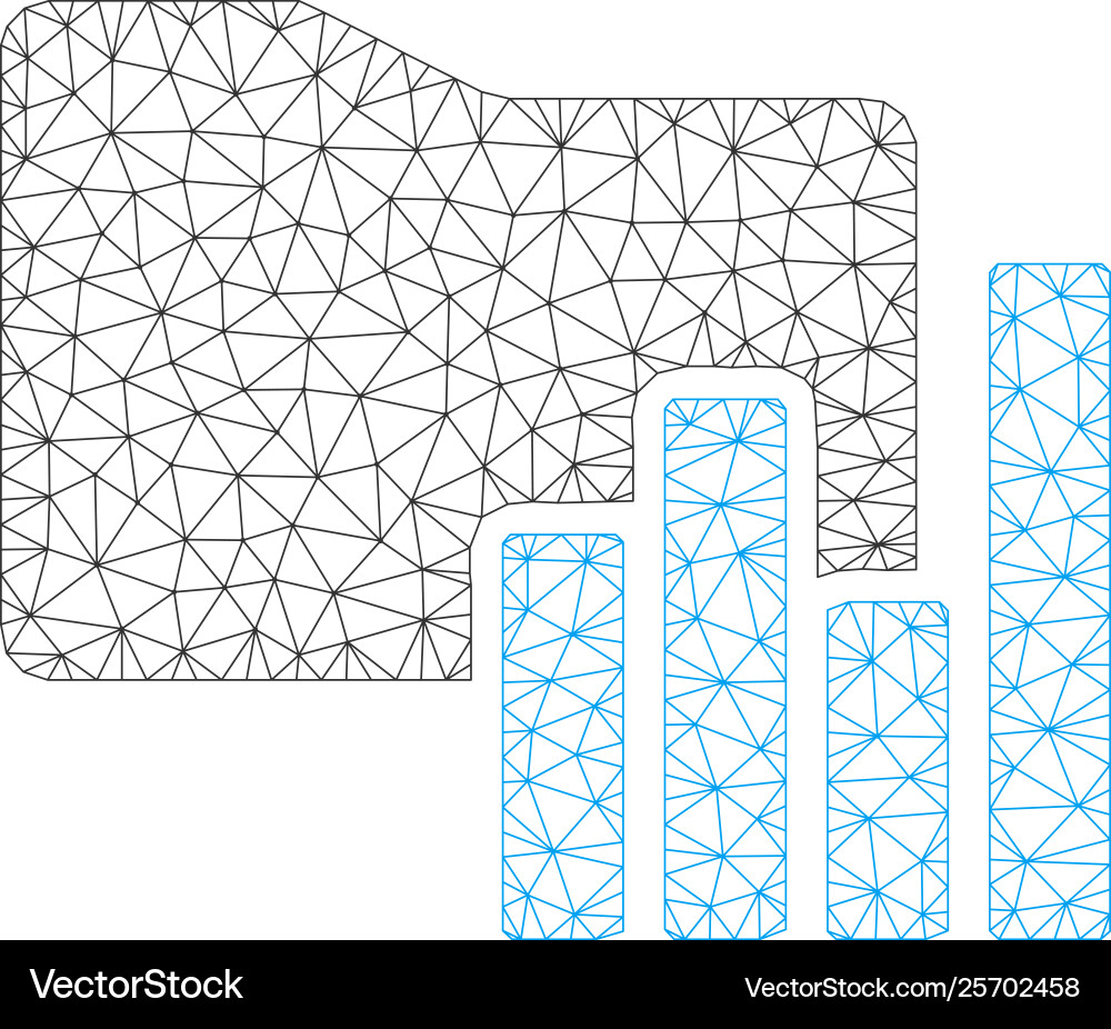 Charts folder polygonal frame mesh Charts folder polygonal frame mesh vector image