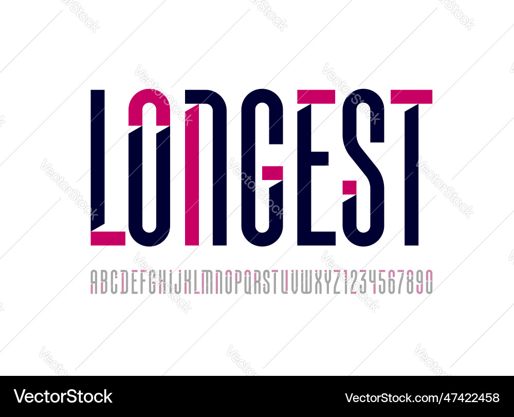 Die längste Schrift hoch gezüchtetes Alphabet Die längste Schrift hoch gezüchtetes Alphabet vektorbild