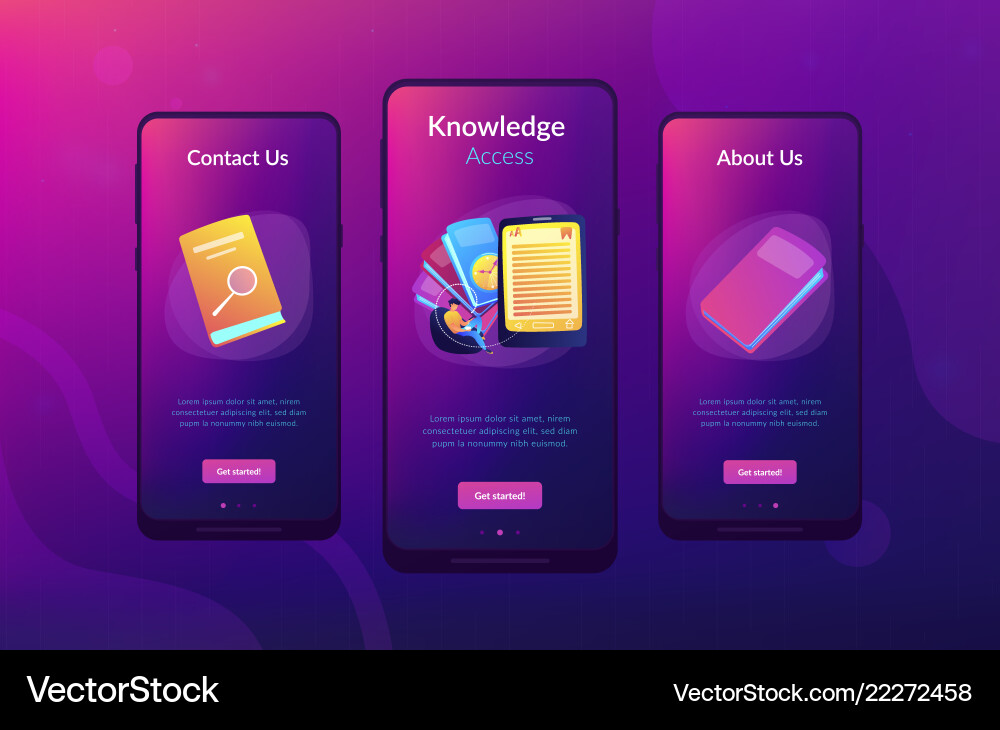 E-book Reading App Interface vector image