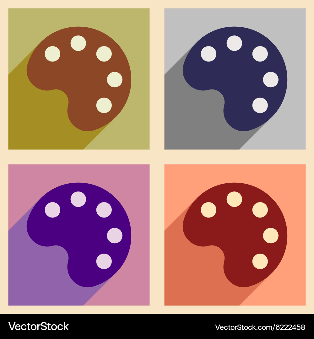 Flat with shadow concept and mobile application Vector Image