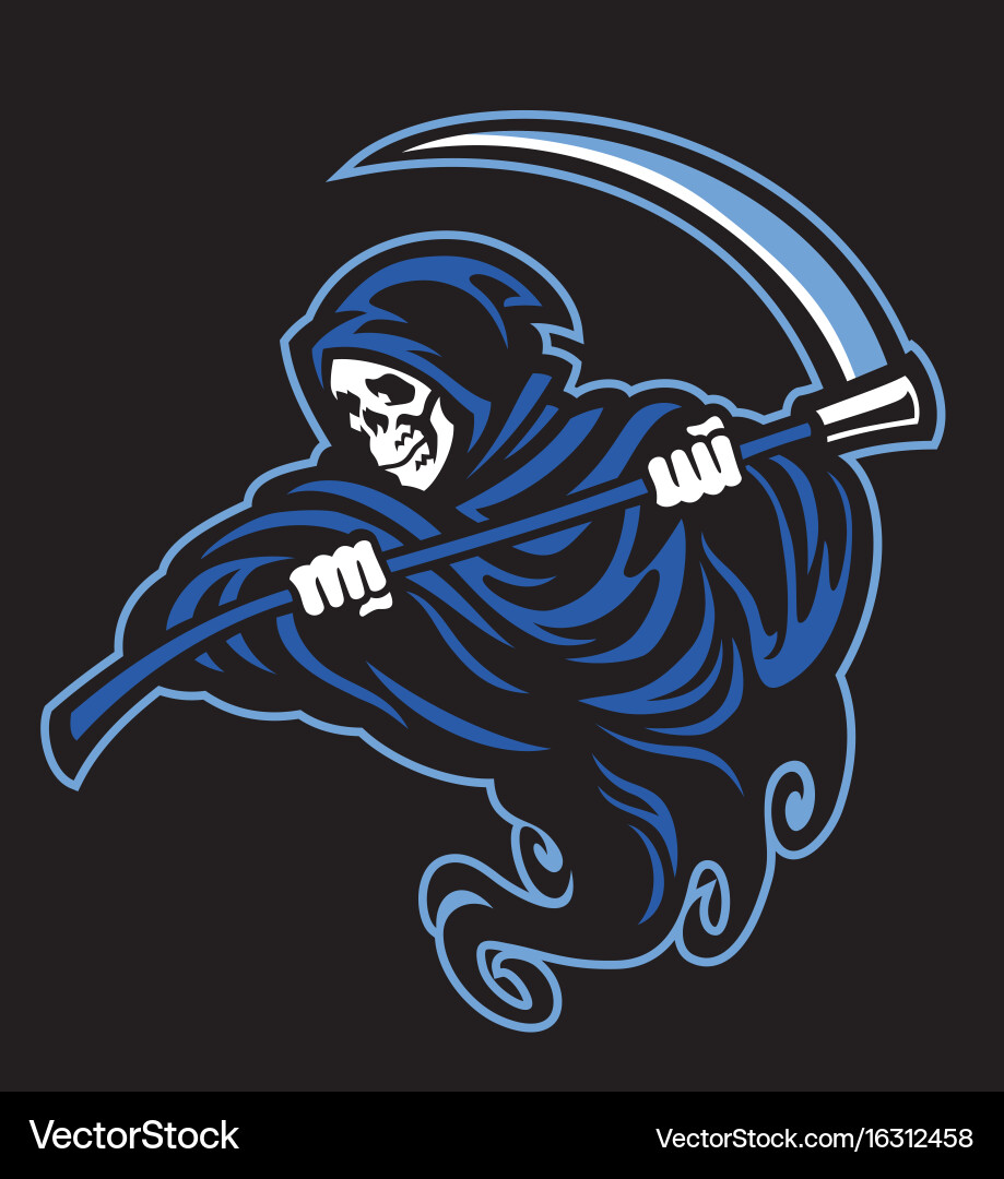 Grim Reaper Skull with Sickle Vector Image