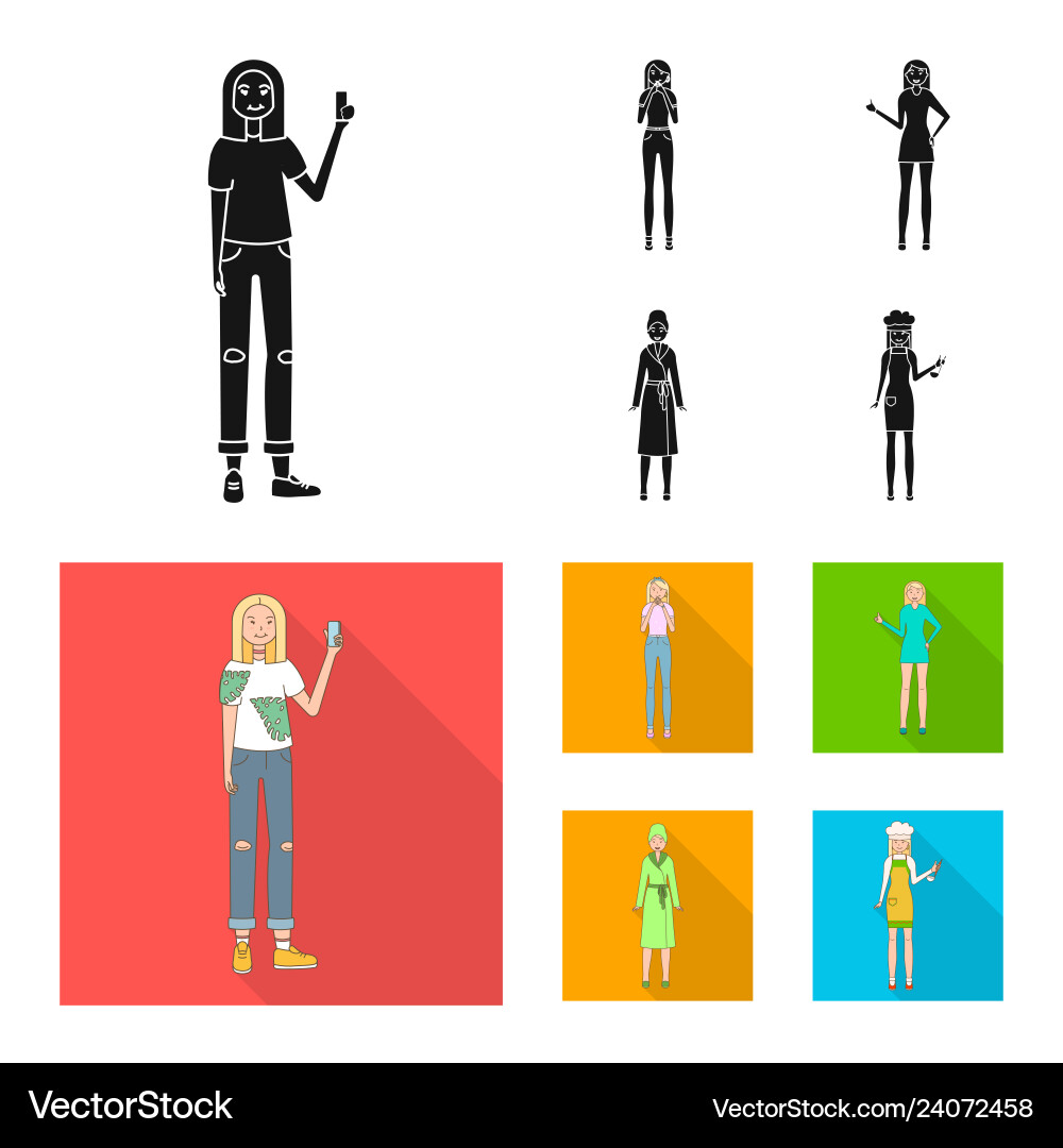 Isolated object of posture and mood sign Vector Image