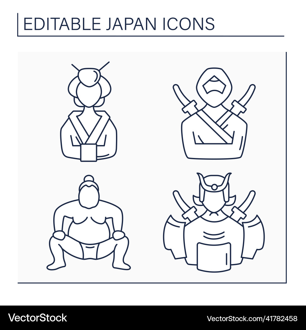 Japan line icons set Japan line icons set vector image