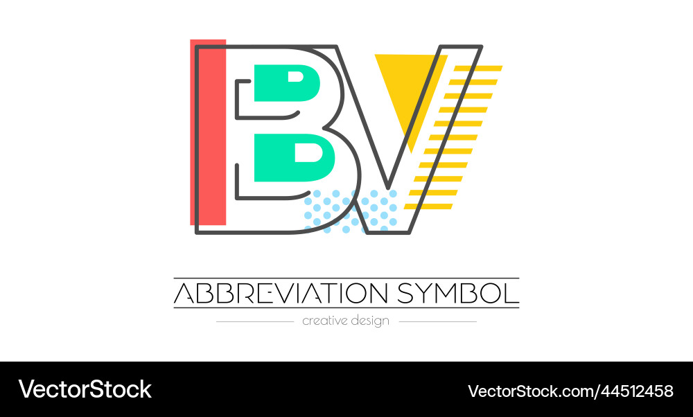 Letters b and v merging of two initials Letters b and v merging of two initials vector image