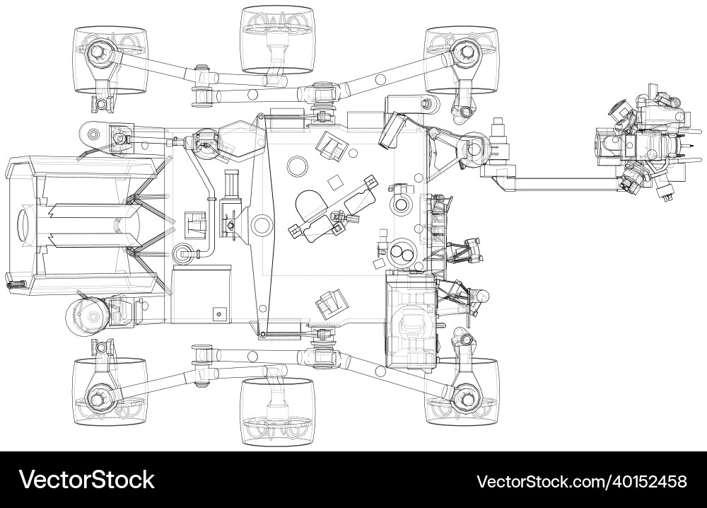 Mars rover rendering of 3d vector image