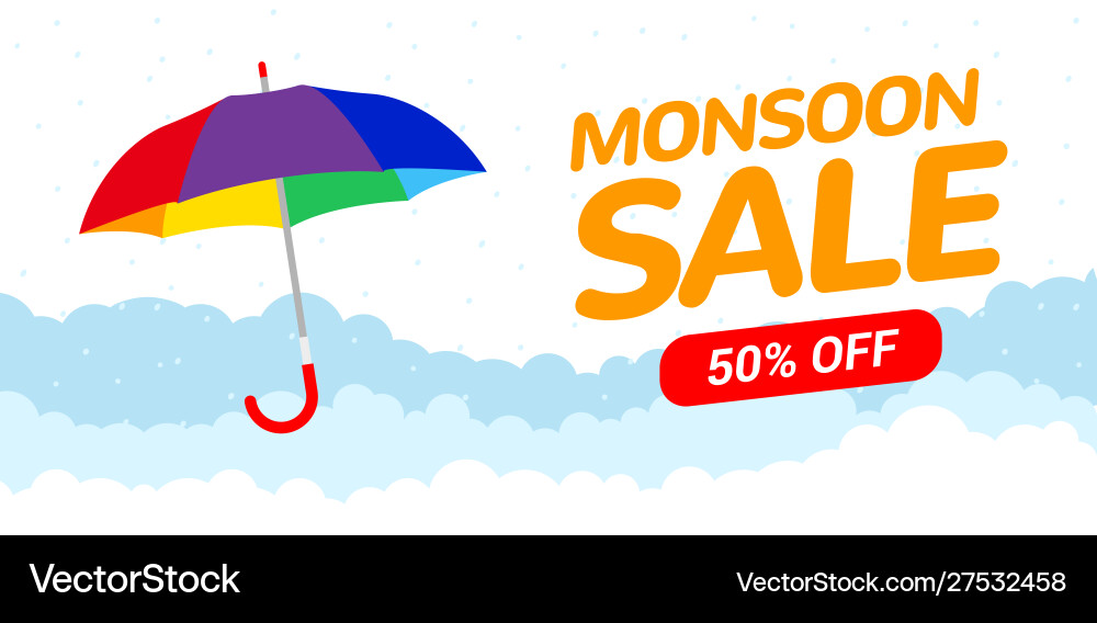 Monsoon sale offer rain season background rainy Monsoon sale offer rain season background rainy vector image