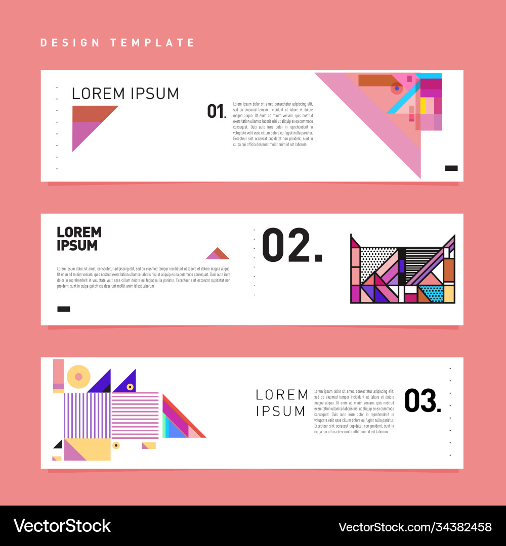 Set abstract banner web design template retro Vector Image