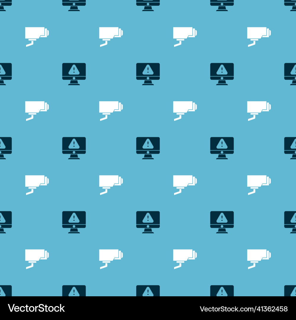 Set monitor with exclamation mark and security Set monitor with exclamation mark and security vector image