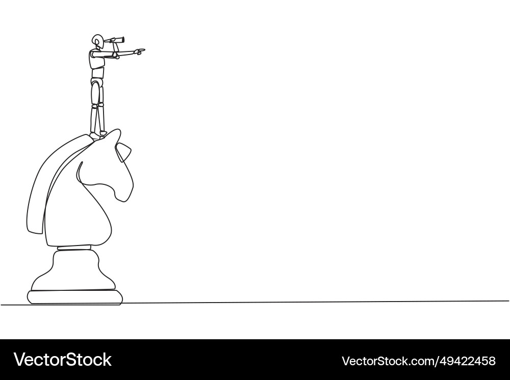Single continuous line drawing robotic smart Single continuous line drawing robotic smart vector image