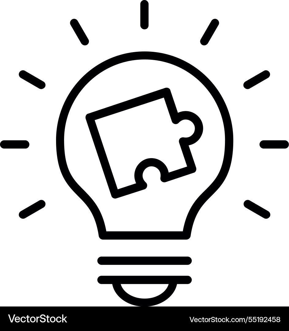Solution line icon design Vector Image