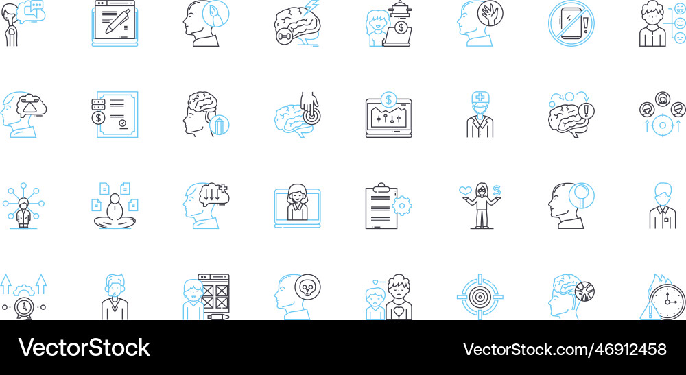 Time efficiency linear icons set streamlined Time efficiency linear icons set streamlined vector image