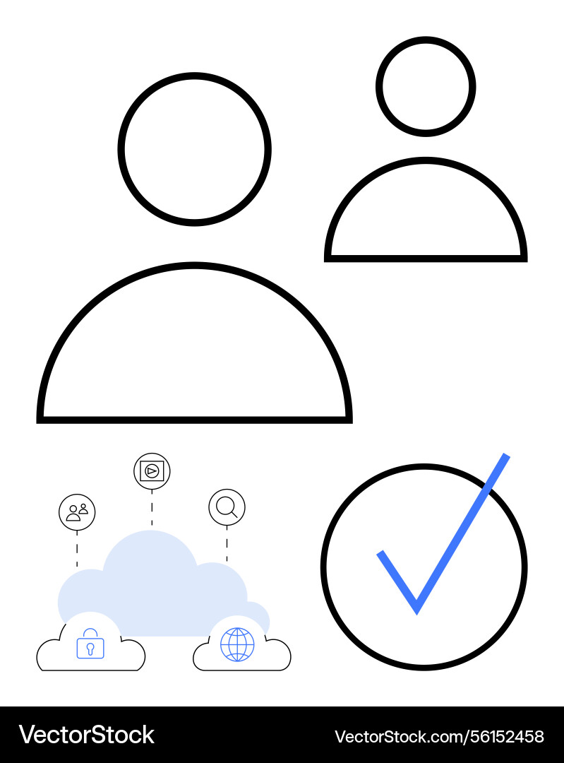 User profile icons with cloud integration User profile icons with cloud integration vector image