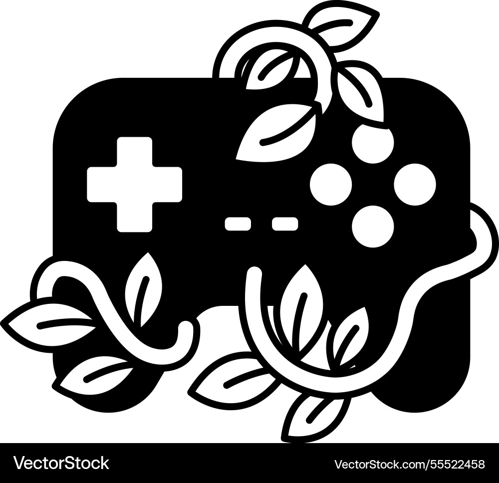 Video game controller with a leafy design Video game controller with a leafy design vector image