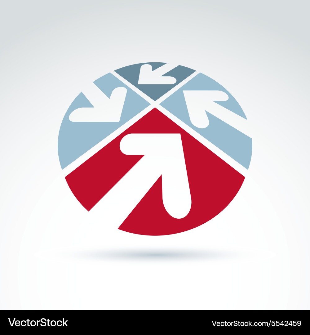 3d abstract emblem with four multidirectional Vector Image