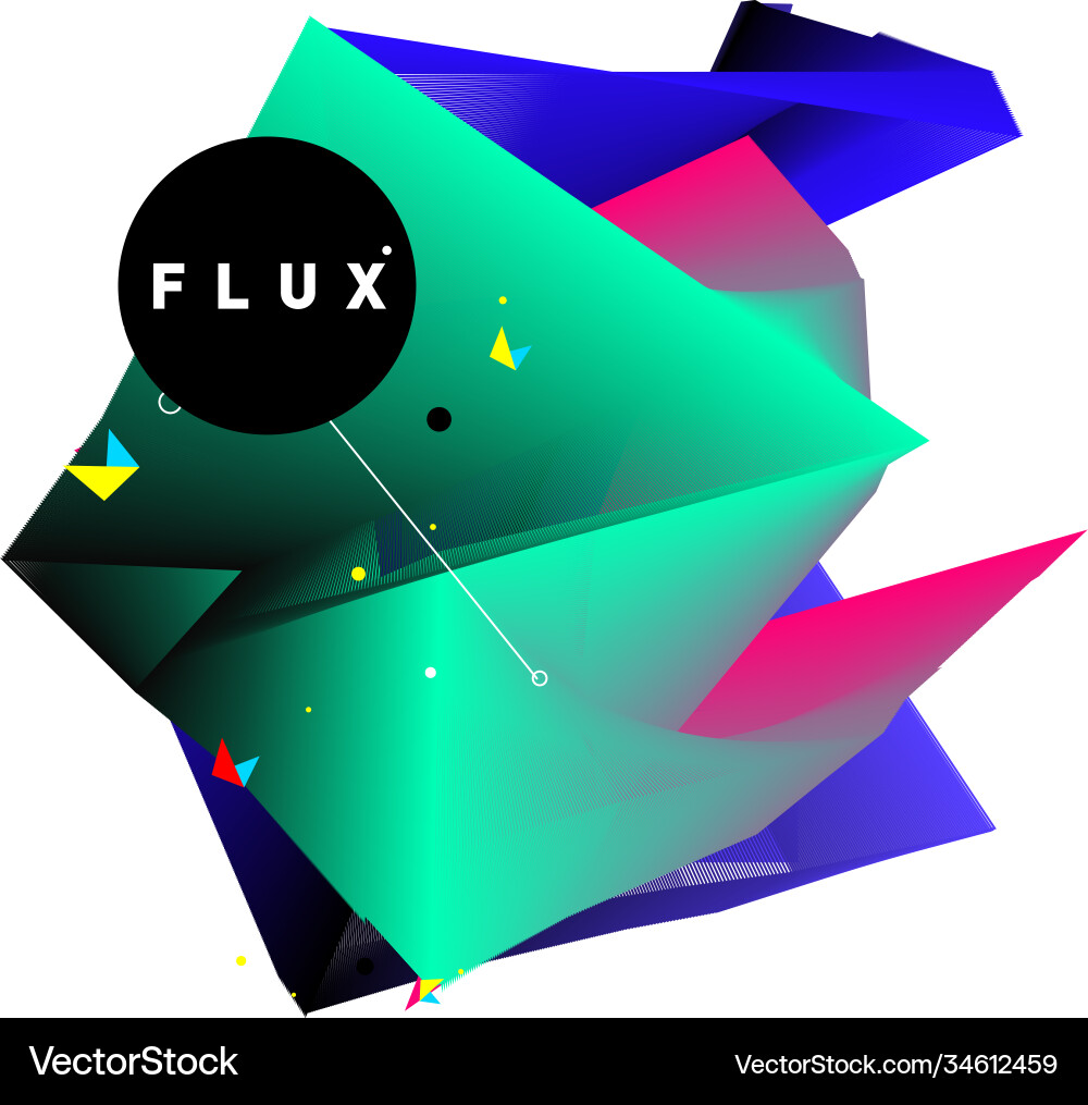 3d colorful wave background dynamic flux effect vector image
