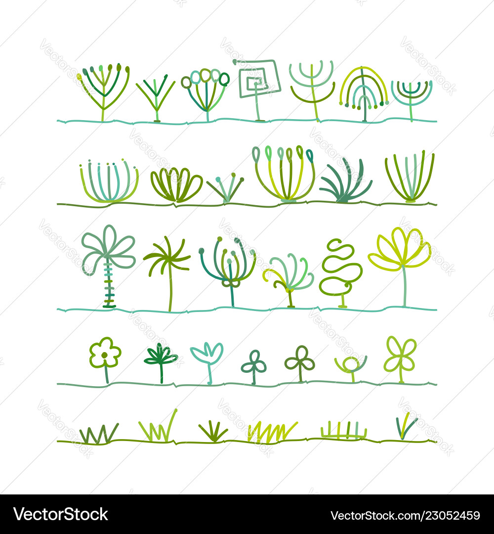 Abstract trees collection Abstract trees collection vector image