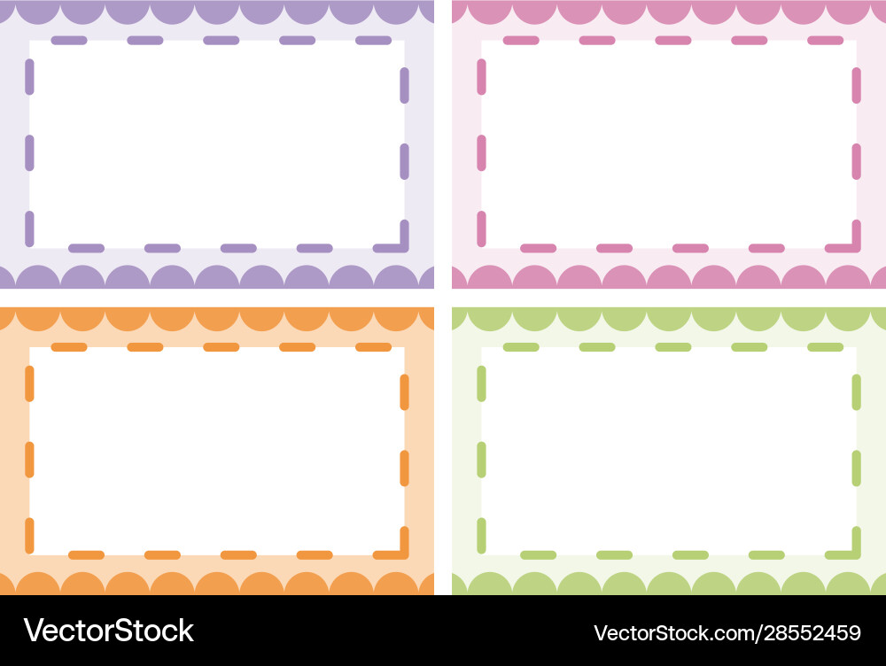 Background template with dash line frame vector image