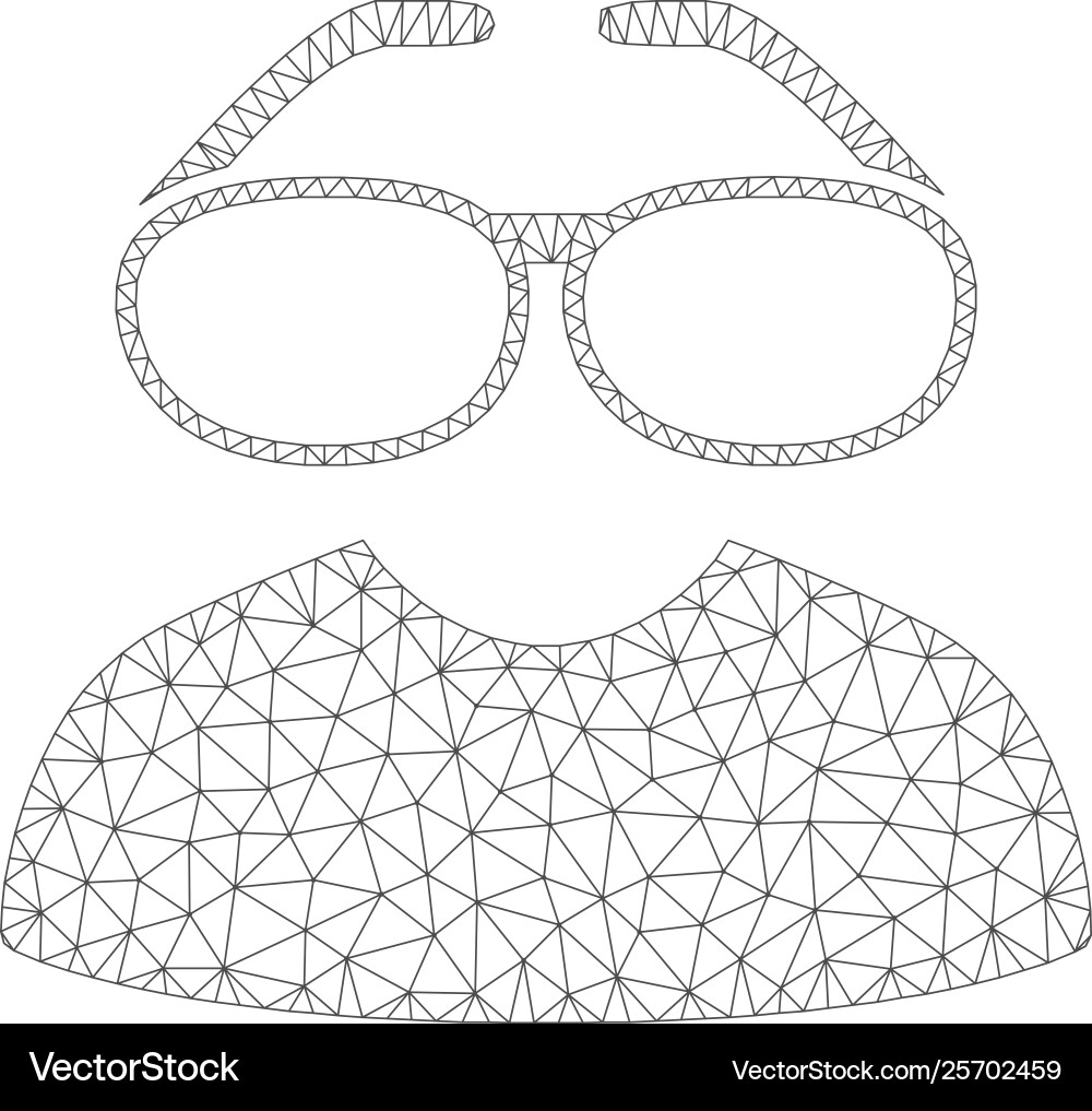 Clever spectacles polygonal frame mesh Clever spectacles polygonal frame mesh vector image