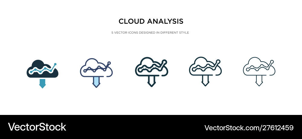 Cloud analysis icon in different style two Cloud analysis icon in different style two vector image