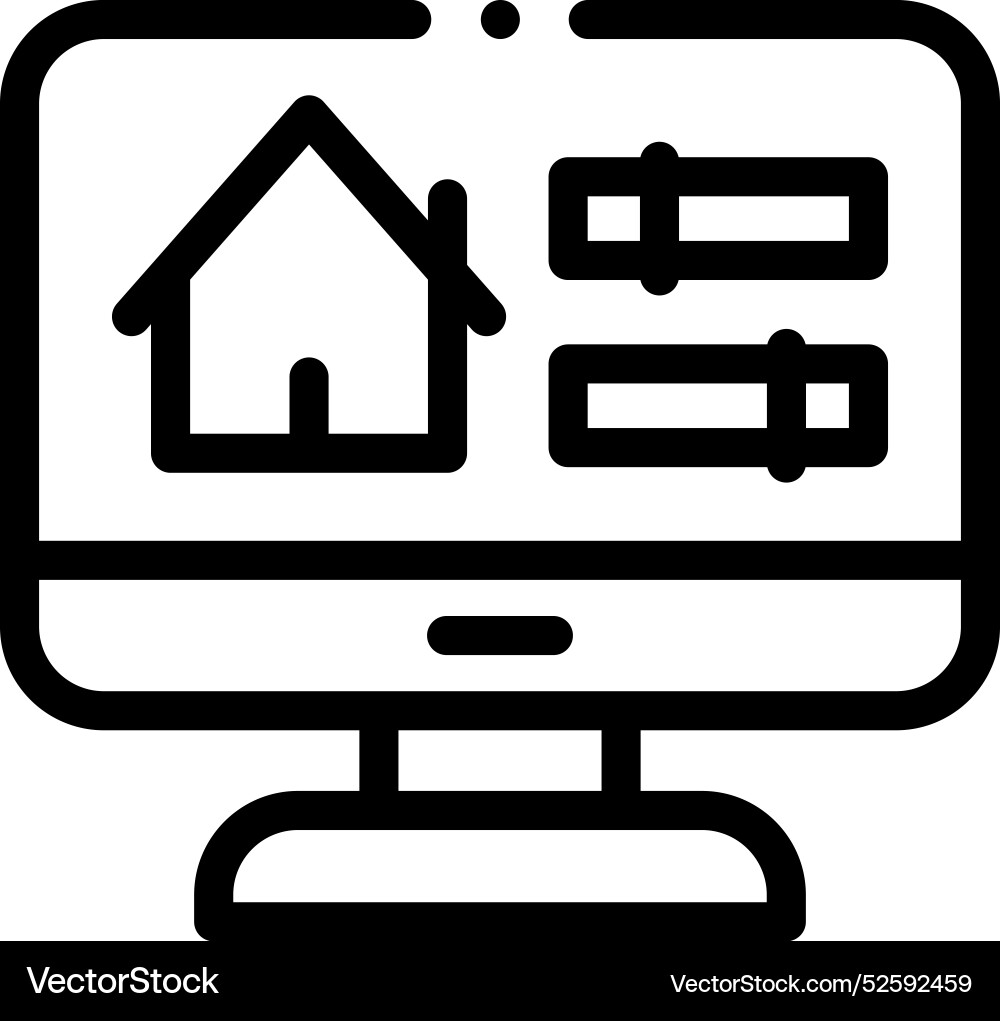 Computer icon thin linear style design isolated Computer icon thin linear style design isolated vector image