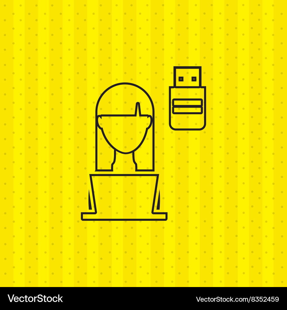 Computer user design vector image
